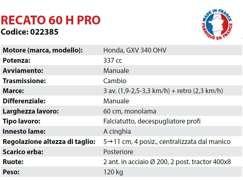 Falciatutto Disboscatore Motore Honda 022385 ROQUES ET LECOEUR RECATO 60 H PRO , RAGGIO ZERO - Image 3