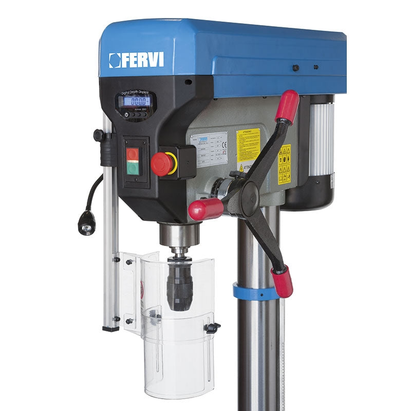 Fervi 0252/230V - Trapano a colonna con trasmissione a cinghia, motore monofase digitale - Image 3