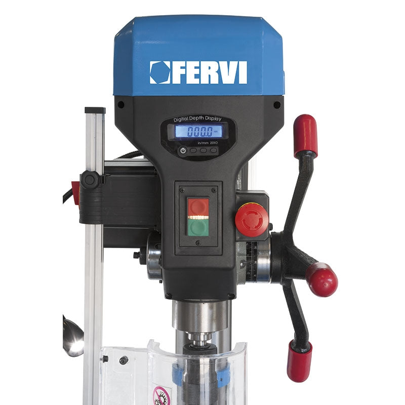 Fervi 0252/230V - Trapano a colonna con trasmissione a cinghia, motore monofase digitale - Image 5