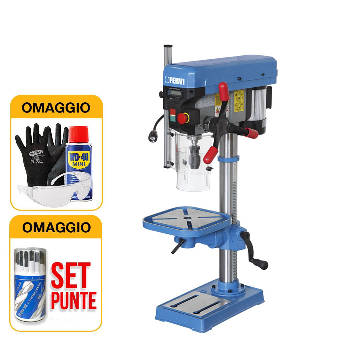 Fervi 0260 - Trapano da banco con trasmissione a cinghia 220V - 550W - Image 2