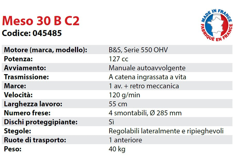 Motozappa a scoppio PUBERT 045485 MESO 30 B C2 Larghezza lavoro 55 cm - Image 2