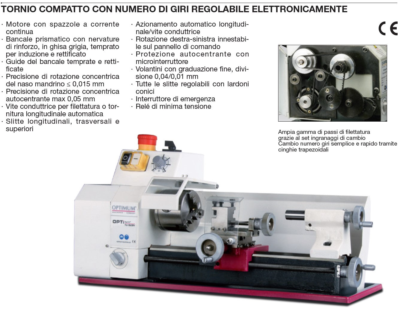 OPTIMUM 050OP0260 TORNIO COMPATTO CON NUMERO DI GIRI REGOLABILE ELETTRONICAMENTE TU 1503V - Image 2