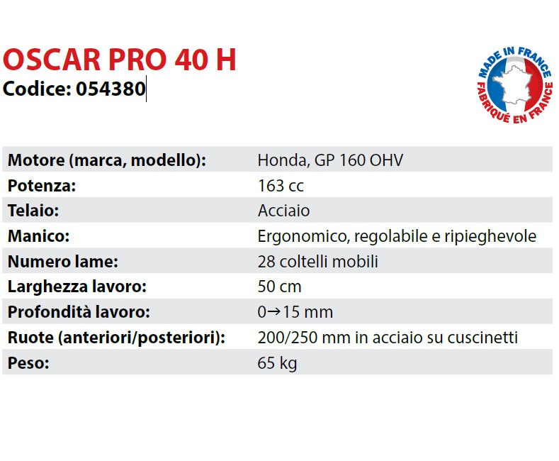 Arieggiatore a scoppio professionale OSCAR 054380 PRO 40 H Larghezza lavoro: 50 cm - Image 4
