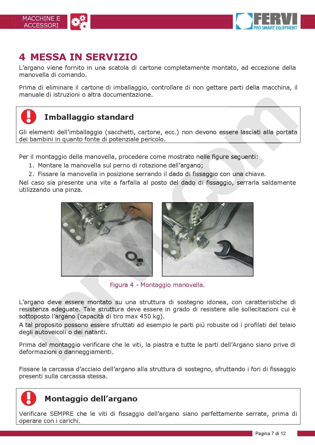 Fervi 0590 - Argano manuale con freno - Image 4