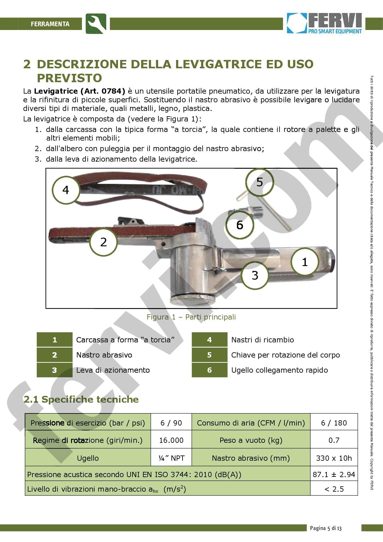 Fervi 0784 - Levigatrice pneumatica a nastro - Image 2