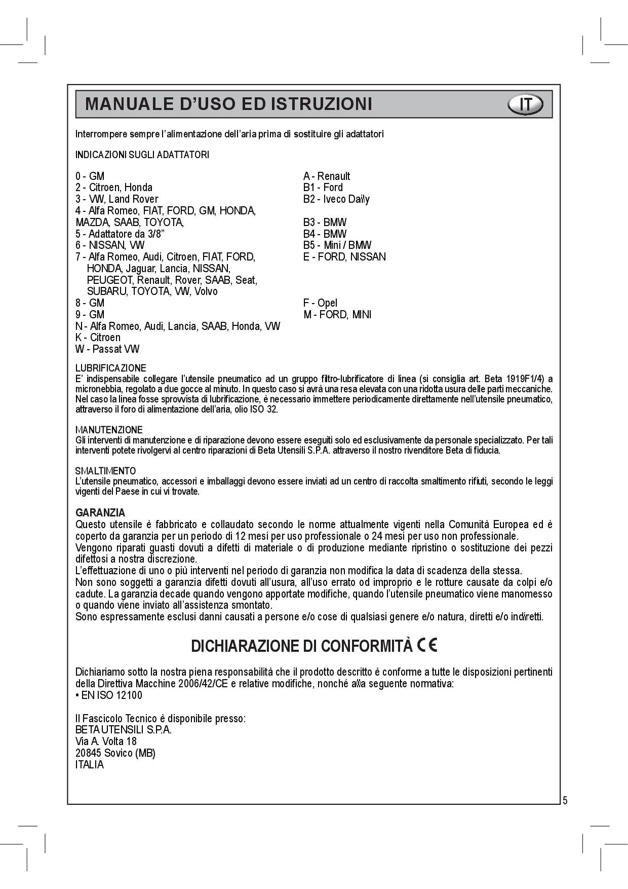 Beta 1471M/C22 - Utensile pneumatico per arretrare e ruotare i pistoncini dei fr - Image 3