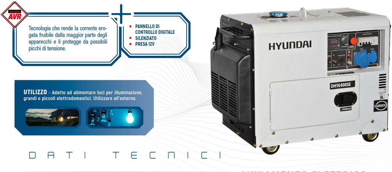 Generatore di corrente silenziato Hyundai 65231 - DHY6000SE - Image 2