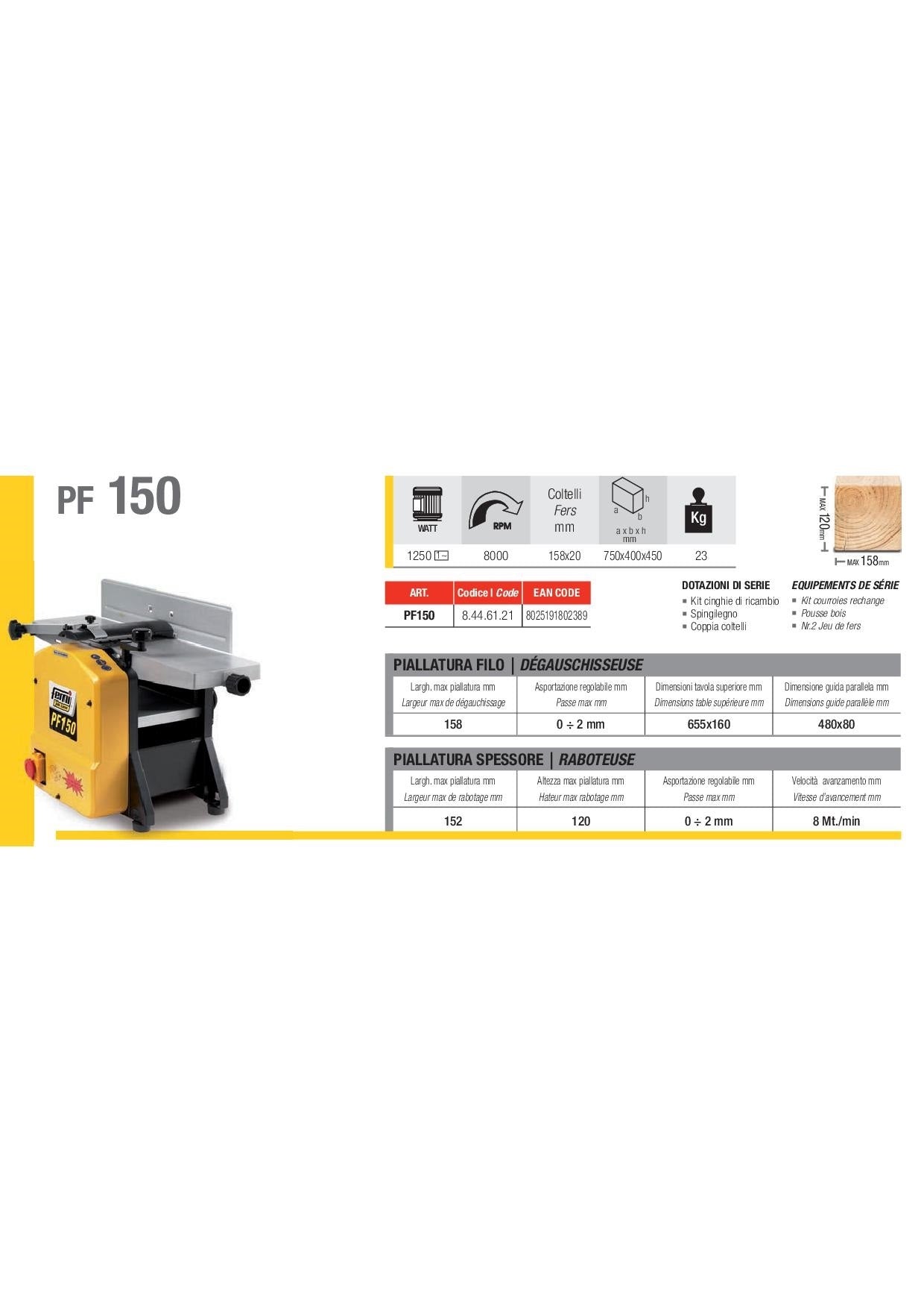 Femi Job Line PF 150 - Pialla filo e spessore - Image 2