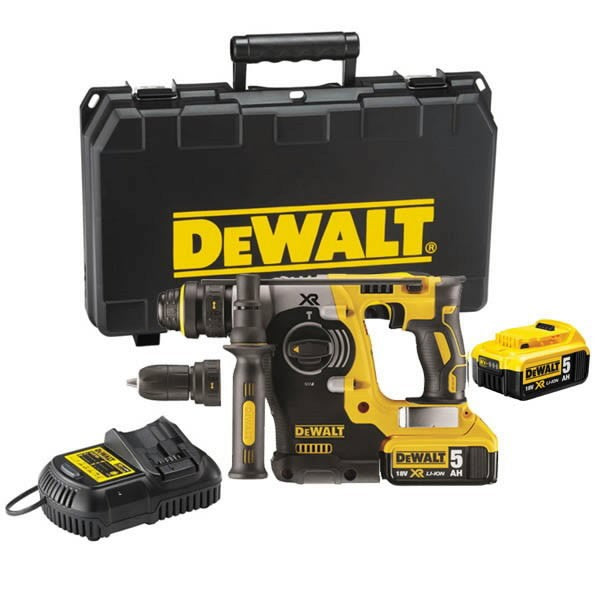 Dewalt DCH274P2T - Tassellatore a batteria 18V SDS-Plus con doppio mandrino - 2 x 5Ah - Image 2