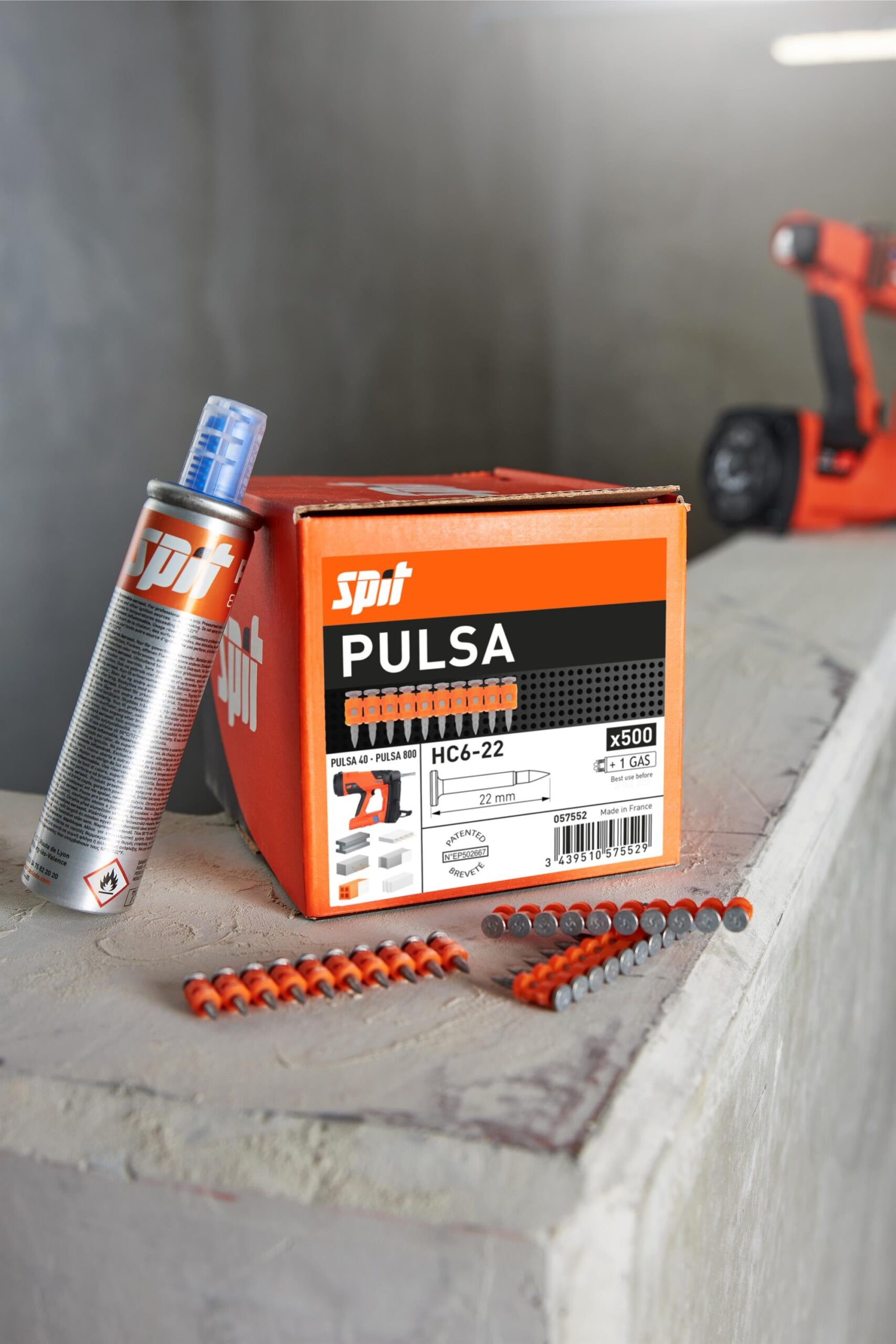 Spit 057550 - Chiodi HC6 15 mm per materiali duri - 500 pezzi + Bombola di gas - Image 5