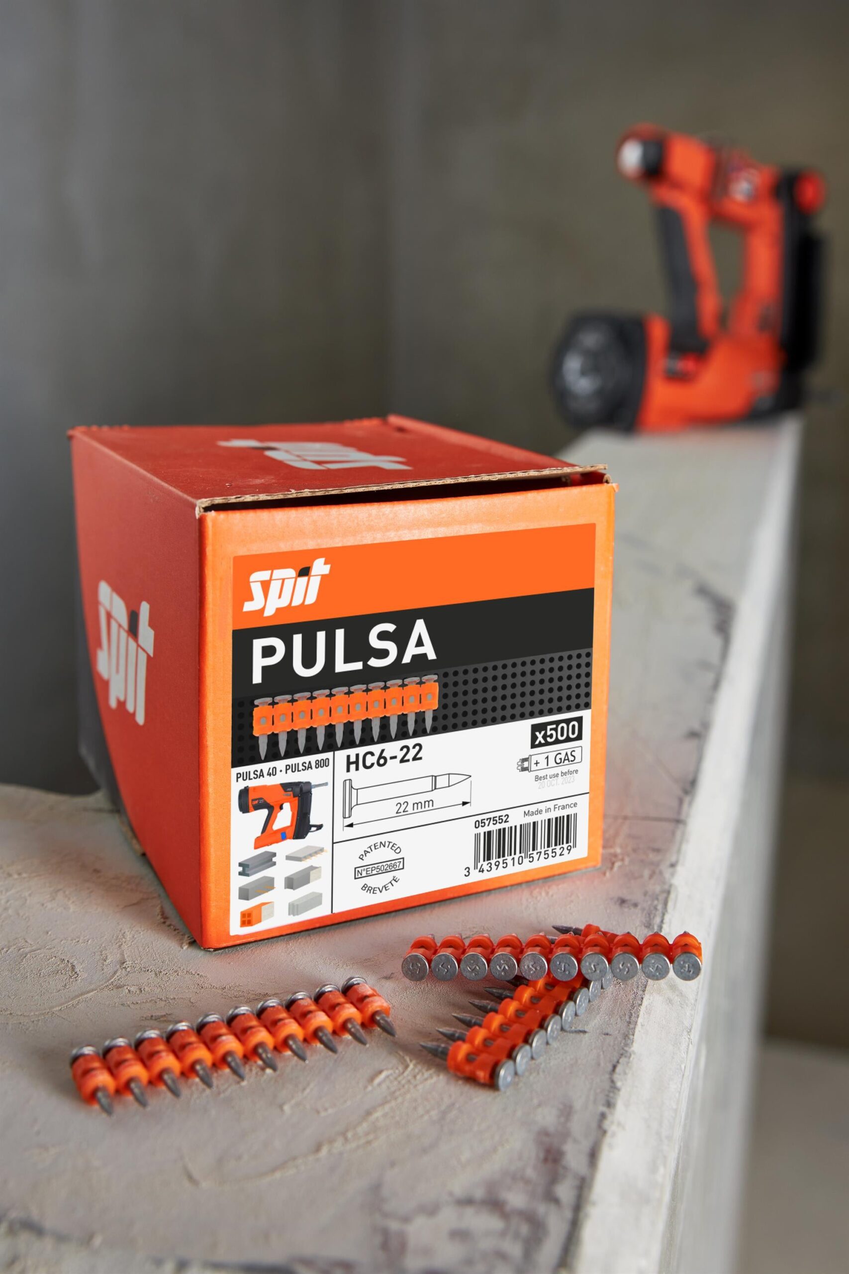 Spit 057550 - Chiodi HC6 15 mm per materiali duri - 500 pezzi + Bombola di gas - Image 3