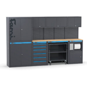 Fami Garage 391 G15 - Arredamento per officina 3 metri con piano in legno