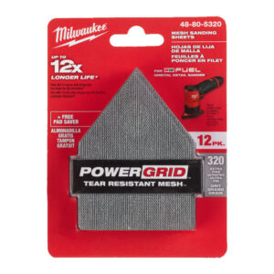 Milwaukee 48805320 - Carta abrasiva velcrata 67 x 92 - grana 320 - per M12FDSS - 12 pezzi