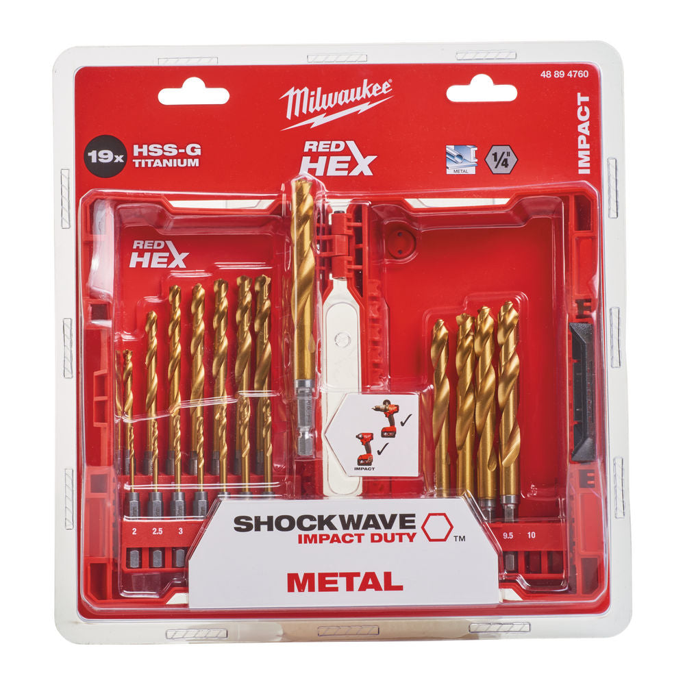 Milwaukee Set di 19 punte metallo HSS-G titanio shockwave - 48894760 - Image 4