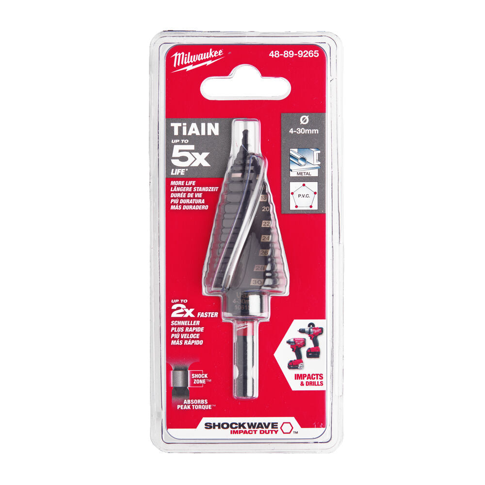 Milwaukee 48899265 - Fresa a gradino Shockwave - Da 4 a 30 MM - Image 2