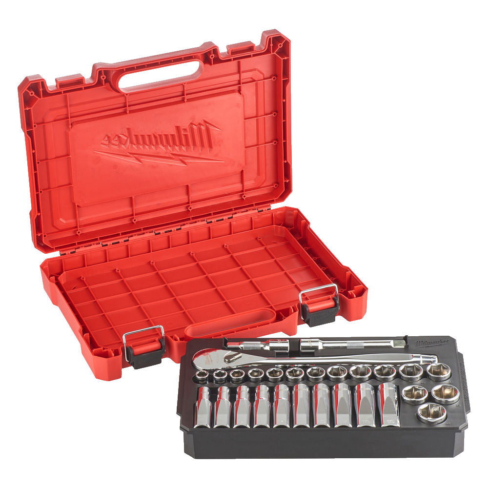 Milwaukee 4932471864 - Set metrico di chiavi a cricchetto e bussole da 1/2, 28 pezzi - Image 2