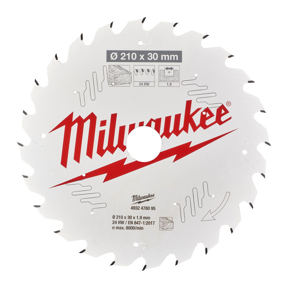 Milwaukee 4932478095 - Lama disco per banco sega, 210 mm x 30 mm - 24 denti