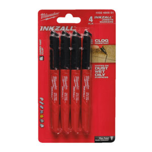 Milwaukee 4932480551 - Set 4 pennarelli Inkzall punta fine - colore nero