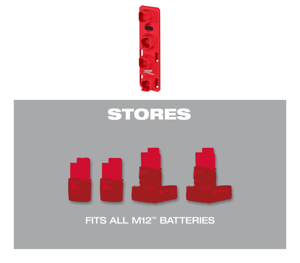 Milwaukee 4932480708 - Portabatterie M12 per sistema a parete Packout - Image 2