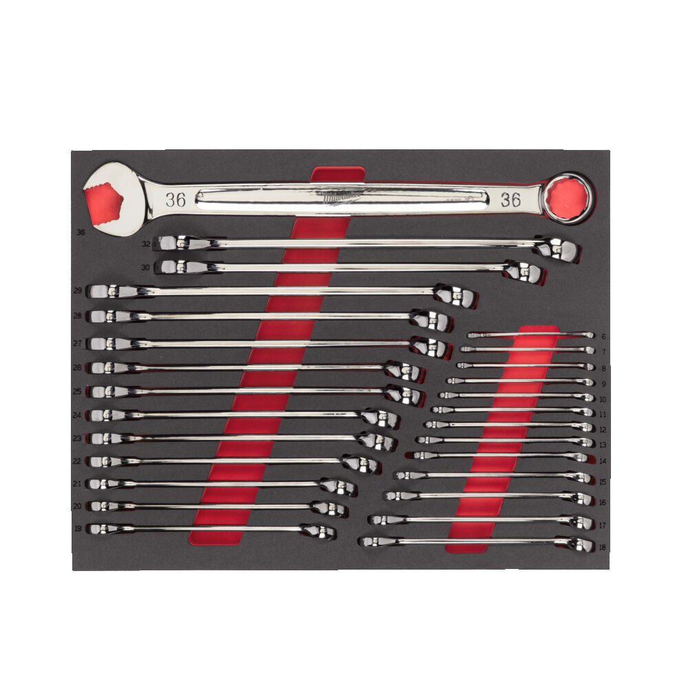 Milwaukee 4932493247 - Termoformato per cassettiere completo di set chiavi combinate - 27 pezzi