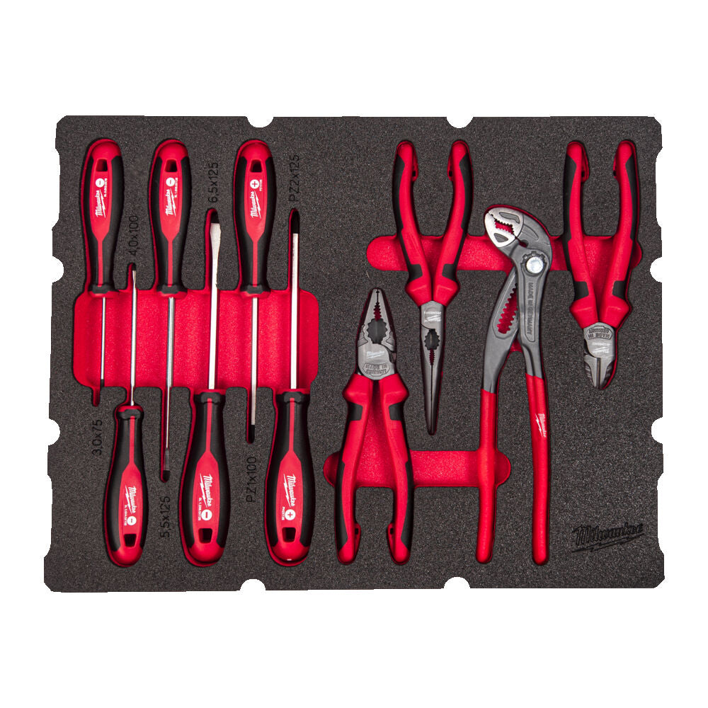 Milwaukee 4932493638 - Set giraviti e pinze in termoformato per cassettiere Packout