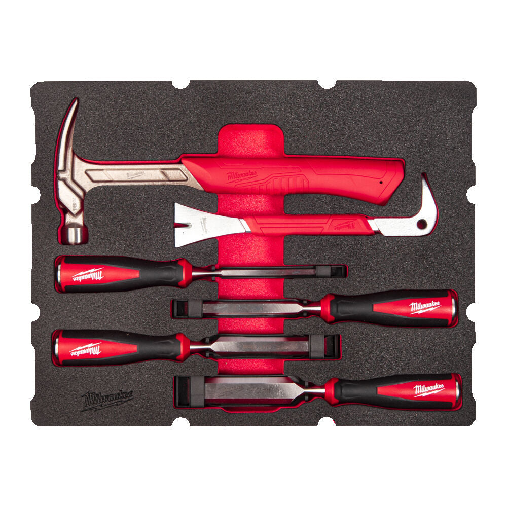 Milwaukee 4932493641 - Set attrezzi da falegname in termoformato morbido - 6 pezzi