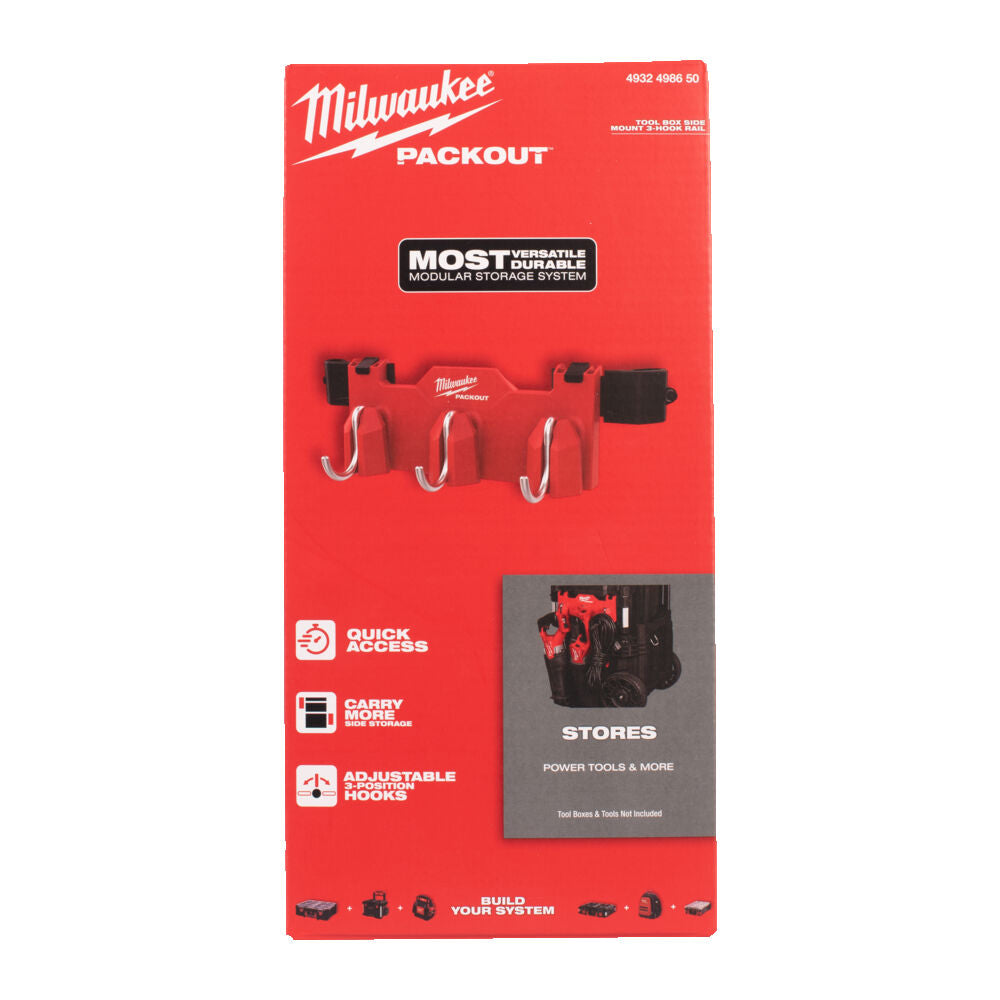 Milwaukee 4932498650 - PACKOUT 3 ganci laterali - Image 3