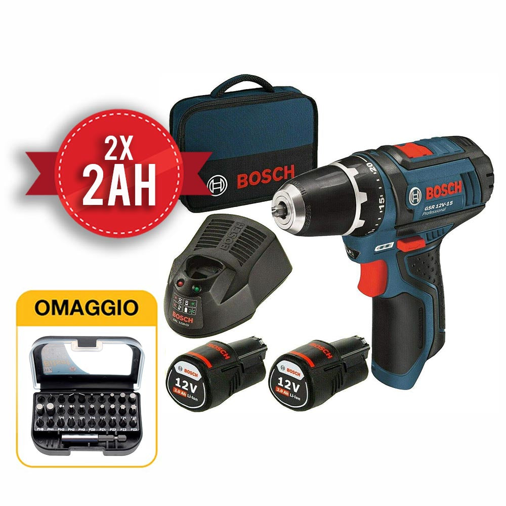 Bosch GSR 12V-15 - Trapano avvitatore a batteria 12V + Borsa - Image 5