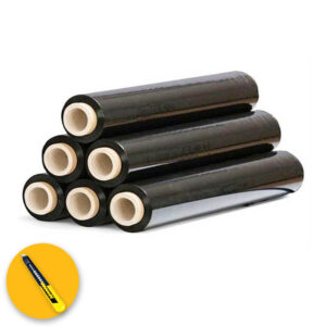 6 ROTOLI - Film estensibile manuale NERO 23 ??m - bobina da 2,4 kg altezza 50cm lunghezza 180mt