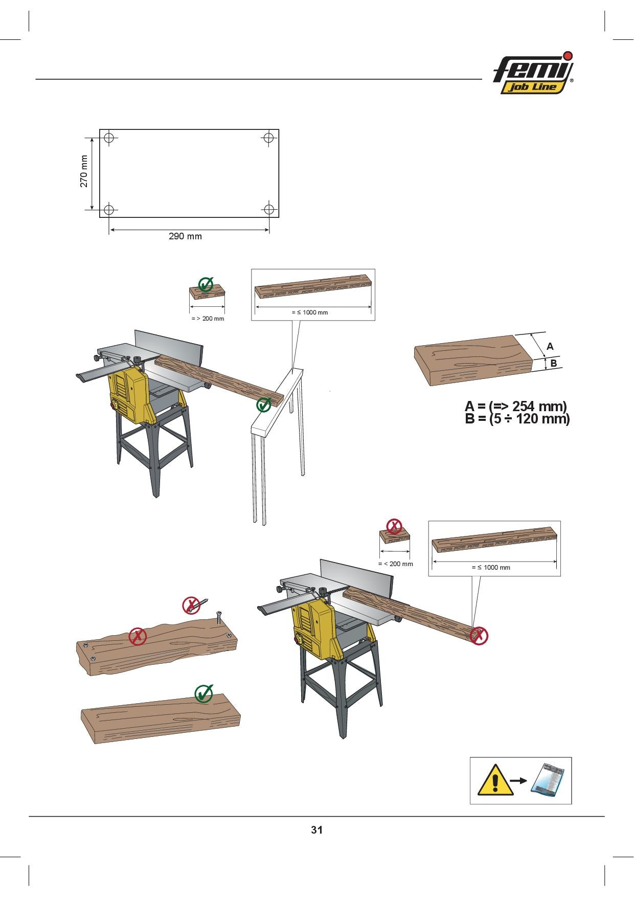 Pialla filo e spessore Femi Job Line PF250 - con basamento - Image 2