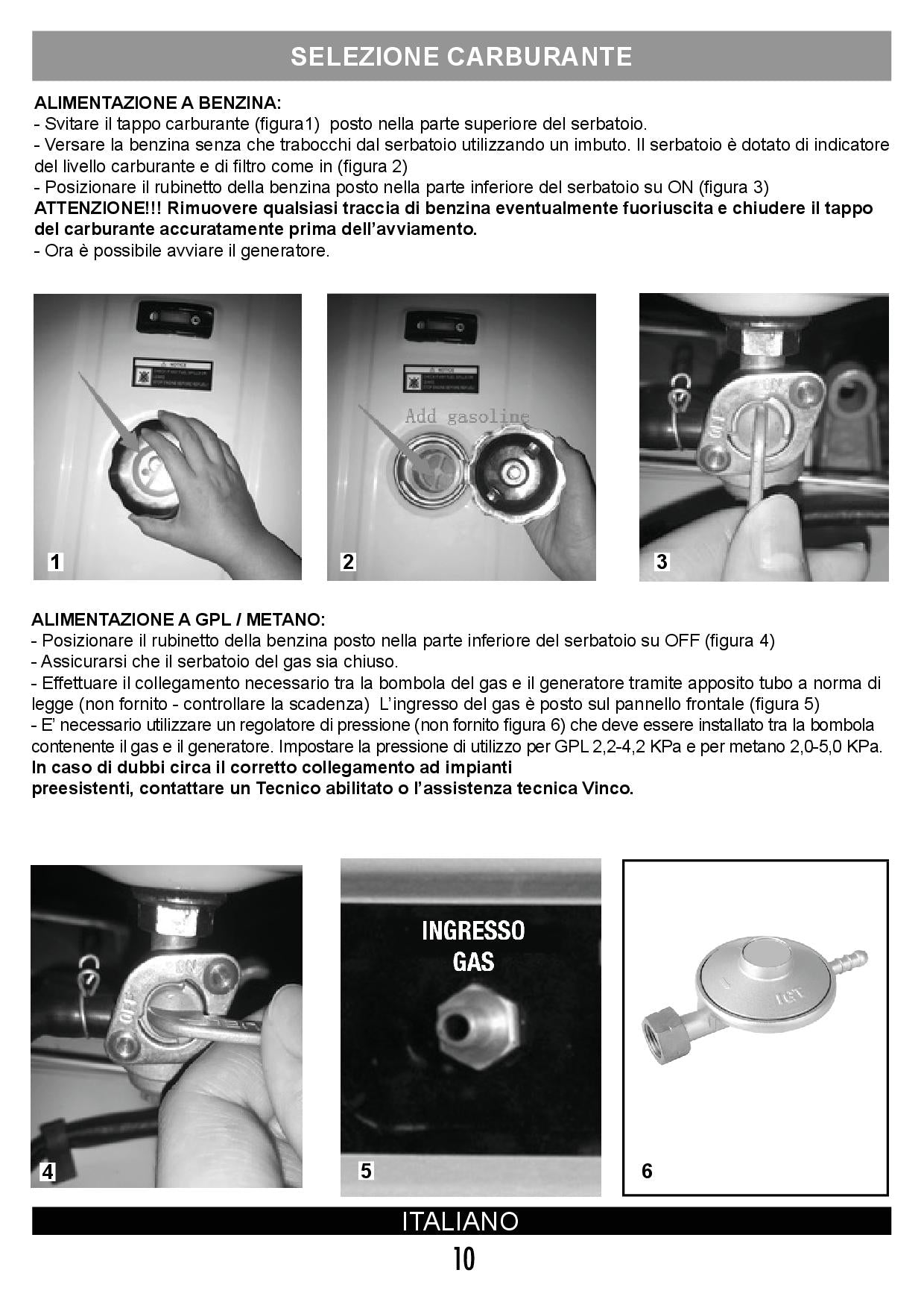 Vinco 60171 - Generatore di corrente, GPL, Benzina, Metano 5,8Kw - Image 3