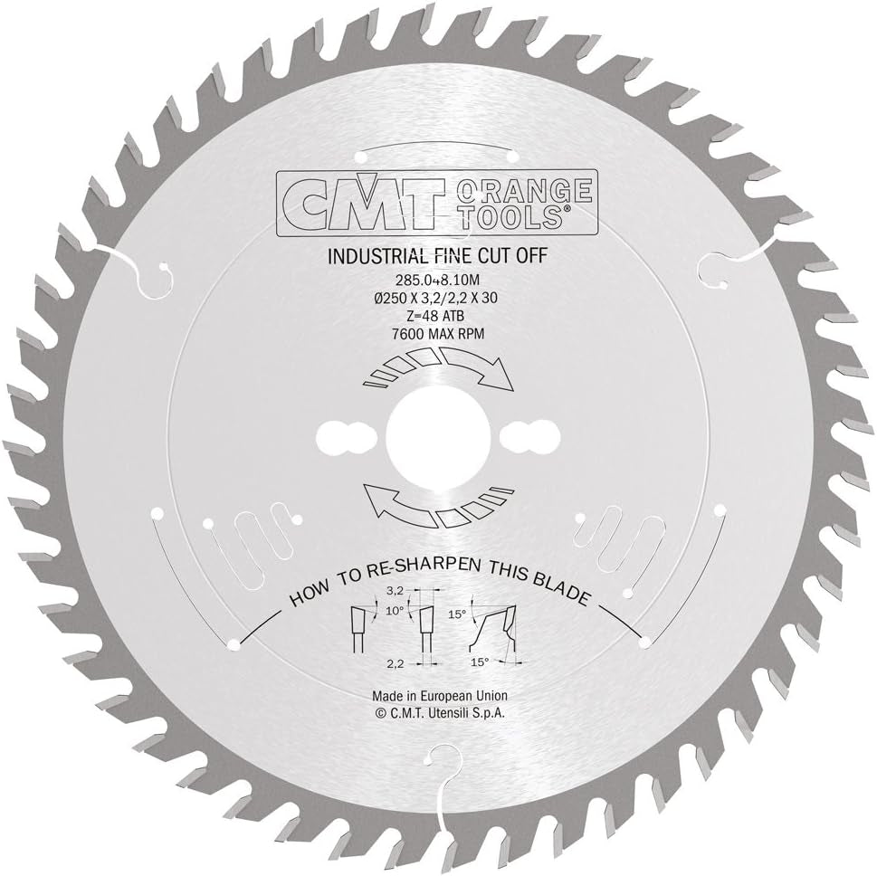 CMT 285.048.10M - Disco da taglio traverso vena - diametro 250 mm - 48 denti