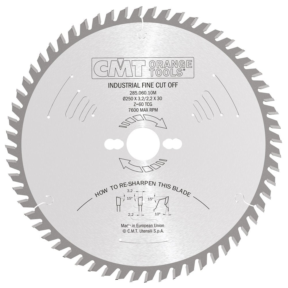 CMT 285.060.10M ( 250 X 3,2/2,2 X 30 - Z60 ) Lama Circolare serie industriale per legno