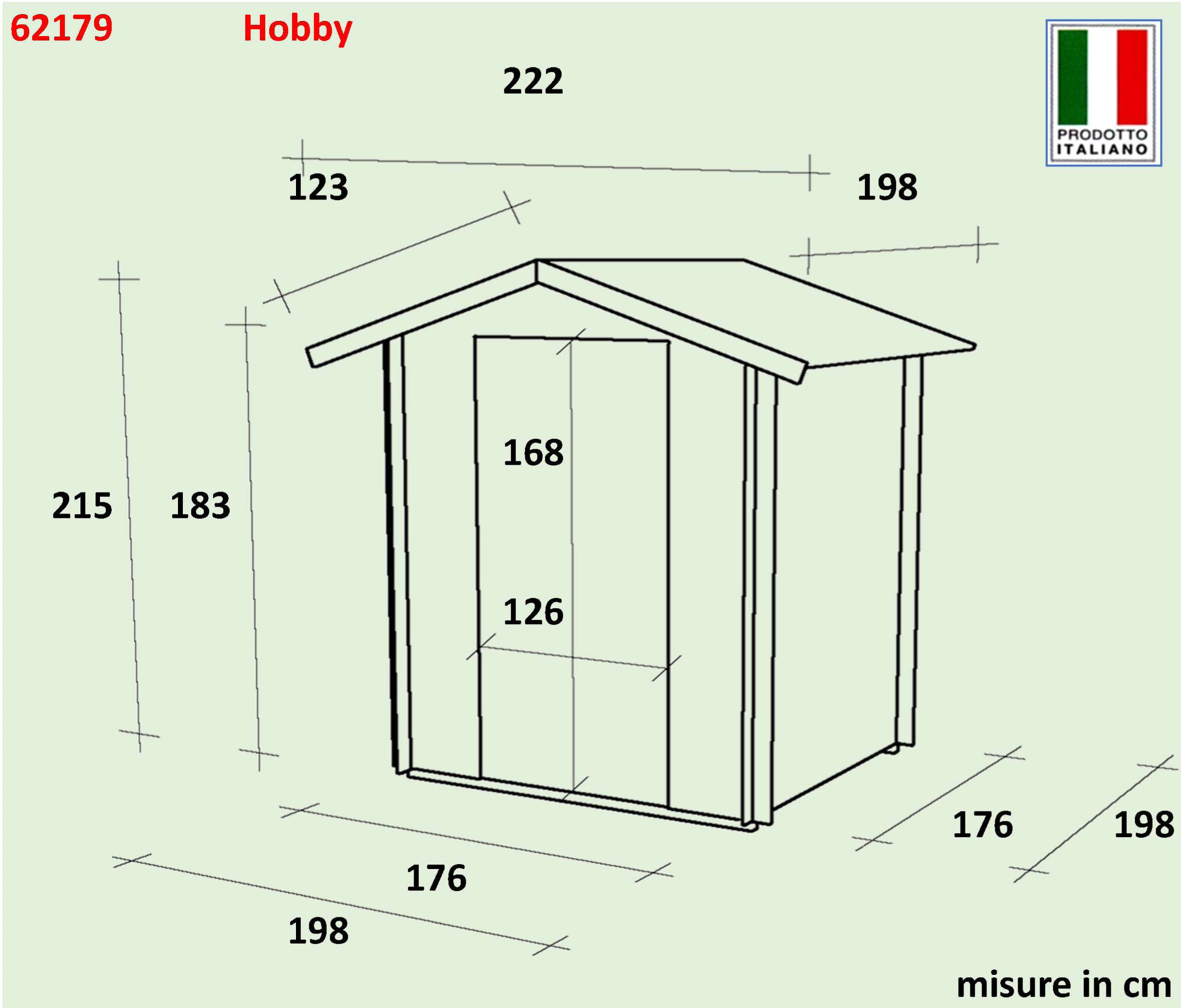 ALCE HOBBY - CASETTA IN LEGNO PORTA DOPPIA FINESTRATA 2 x 2 x 2 M - Image 5
