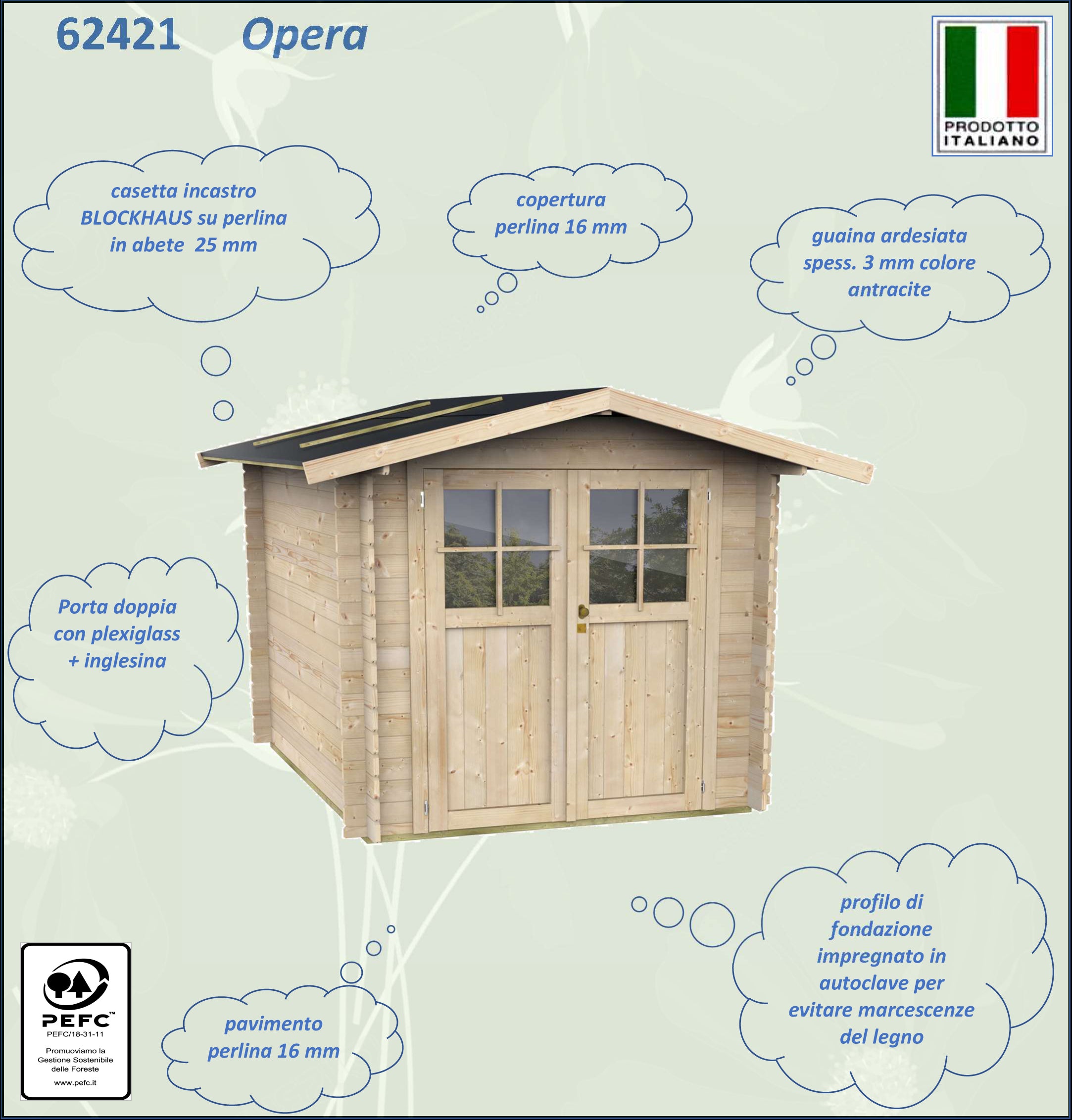 ALCE OPERA - CASETTA IN LEGNO 2 x 1,8 x 2 M PORTA DOPPIA - Image 3