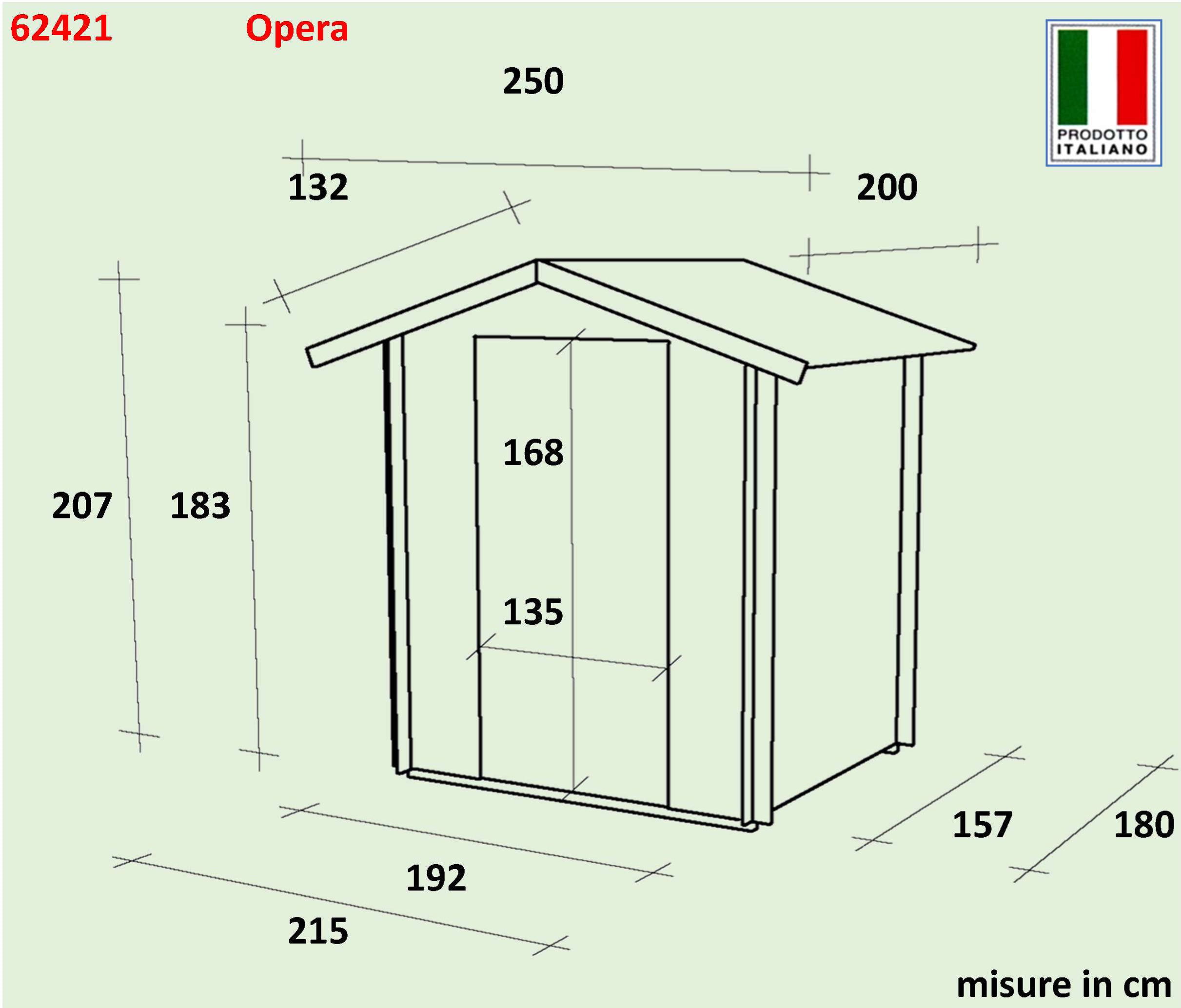 ALCE OPERA - CASETTA IN LEGNO 2 x 1,8 x 2 M PORTA DOPPIA - Image 2