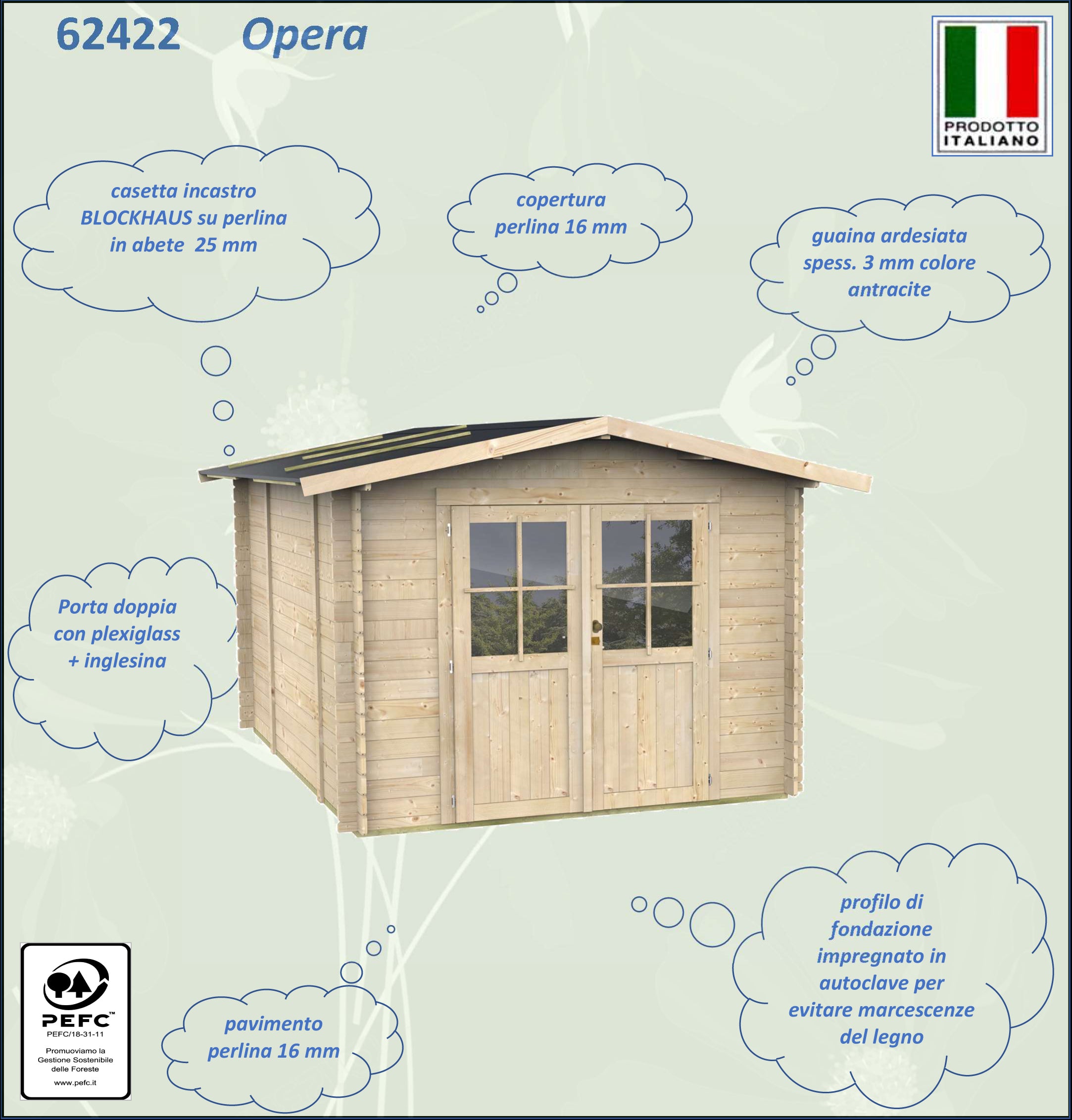 ALCE OPERA - CASETTA IN LEGNO PORTA DOPPIA dim. 2 x 2,5 x 2 M - Image 2