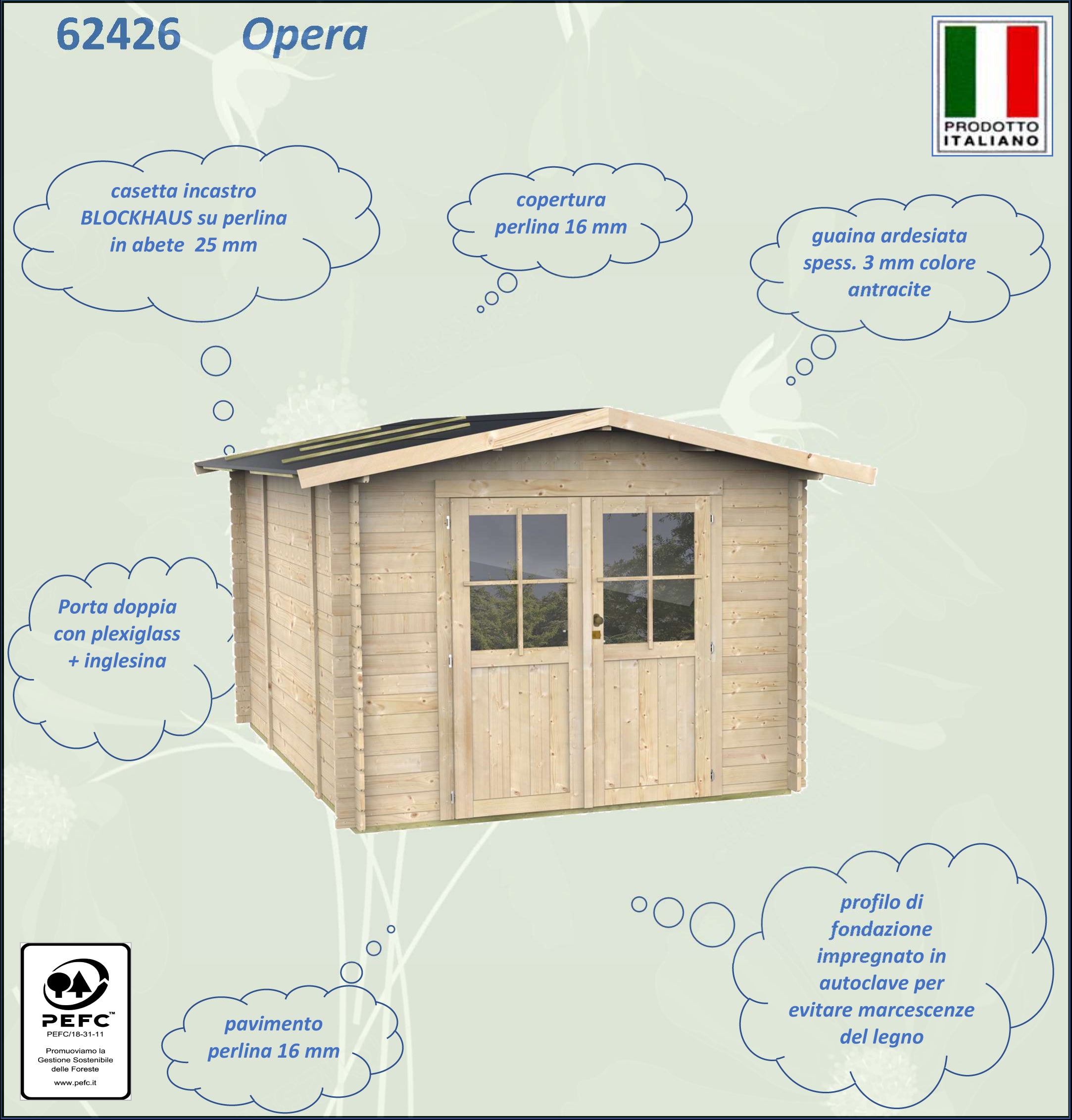 ALCE OPERA - CASETTA IN LEGNO PORTA DOPPIA 3 x 2,5 x 2,2 m - Image 2