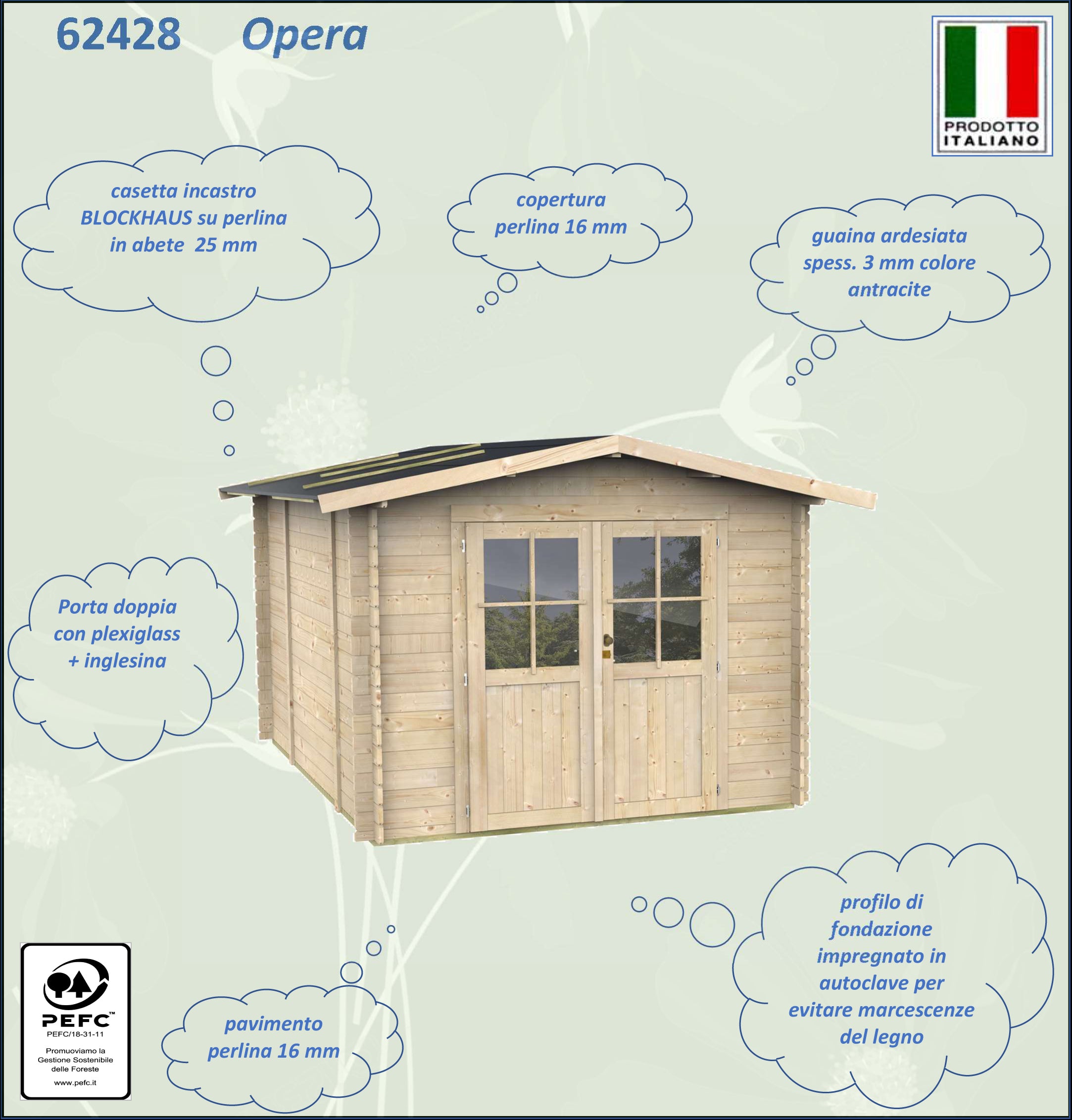 ALCE OPERA - CASETTA IN LEGNO PORTA DOPPIA 2,5 x 2,7 x 2,2 M - Image 2
