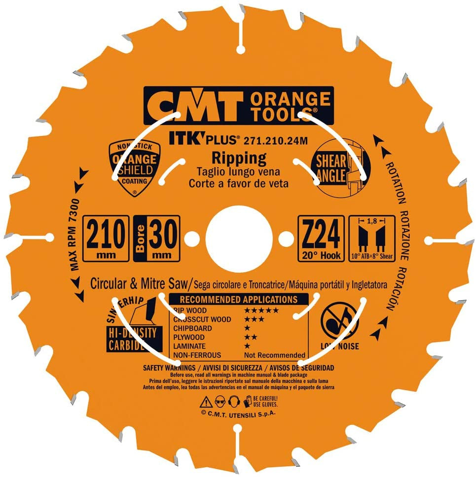 CMT 271.210.24M - Disco per troncatrice taglio legno - ?210mm 24 denti