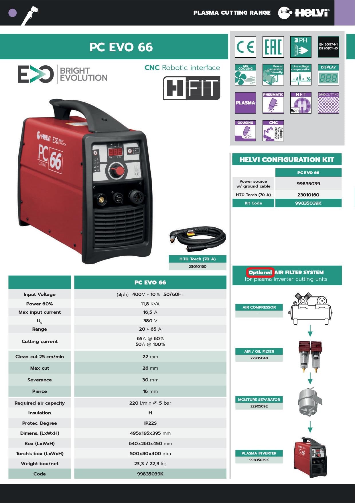 HELVI PC EVO 66 - Taglio al plasma inverter trifase - cod. 99835039K - Image 3
