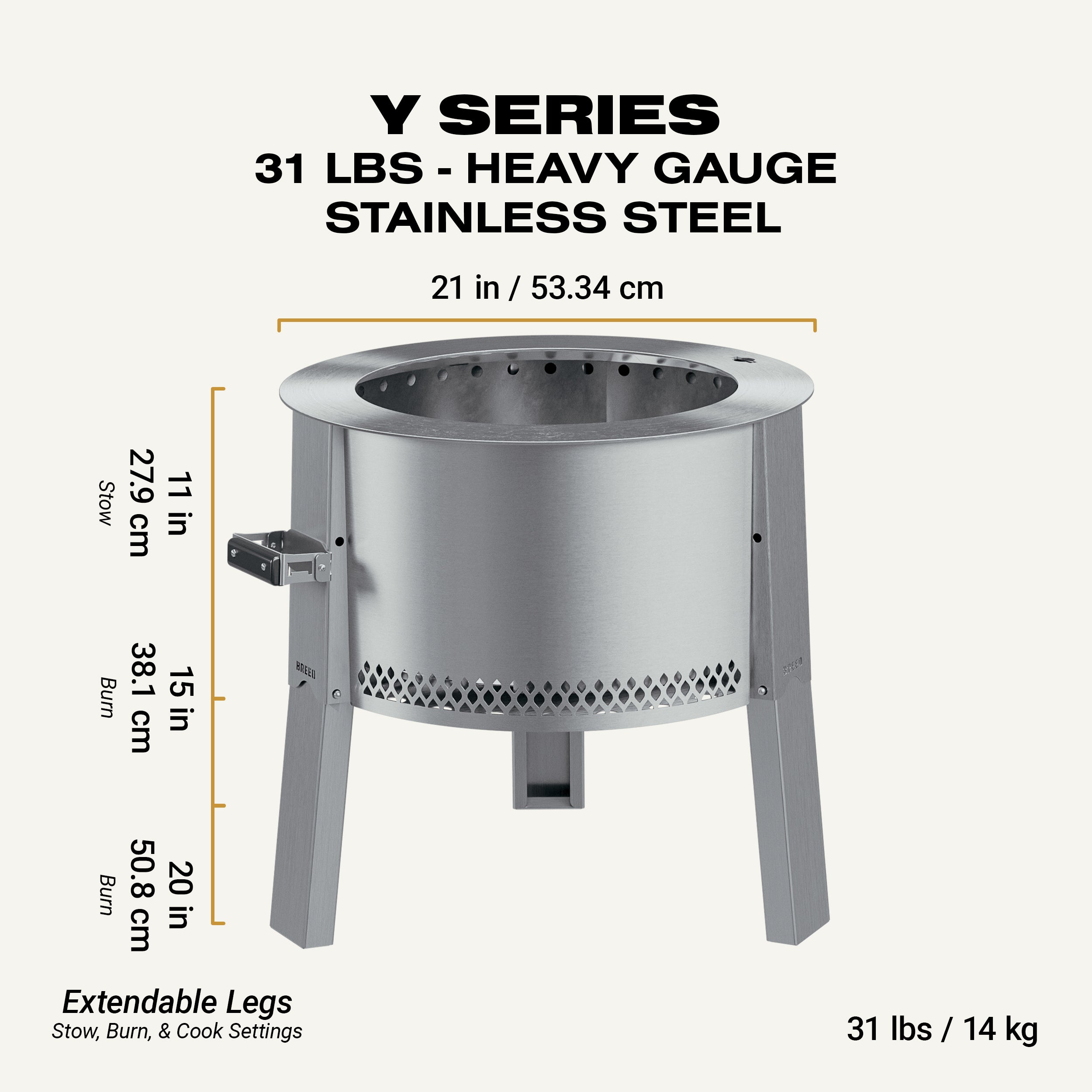 Y Series Portable Smokeless Fire Pit - Image 2