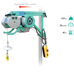 Imer ET 150 NEO Elevatore ad alta velocit??, con telaio estensibile. Portata 150 kg , altezza 40 metri , 220V