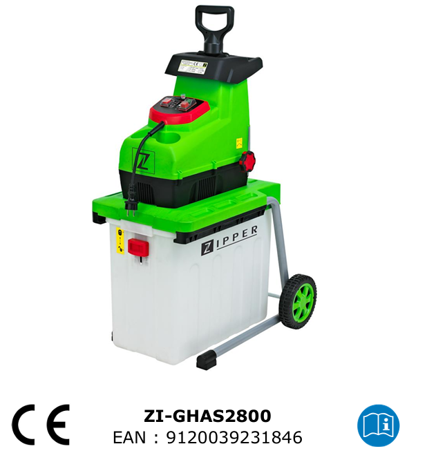 Zipper ZI-GHAS2800 - Biotrituratore elettrico per giardino 220V , ramo max 40 mm - Image 3