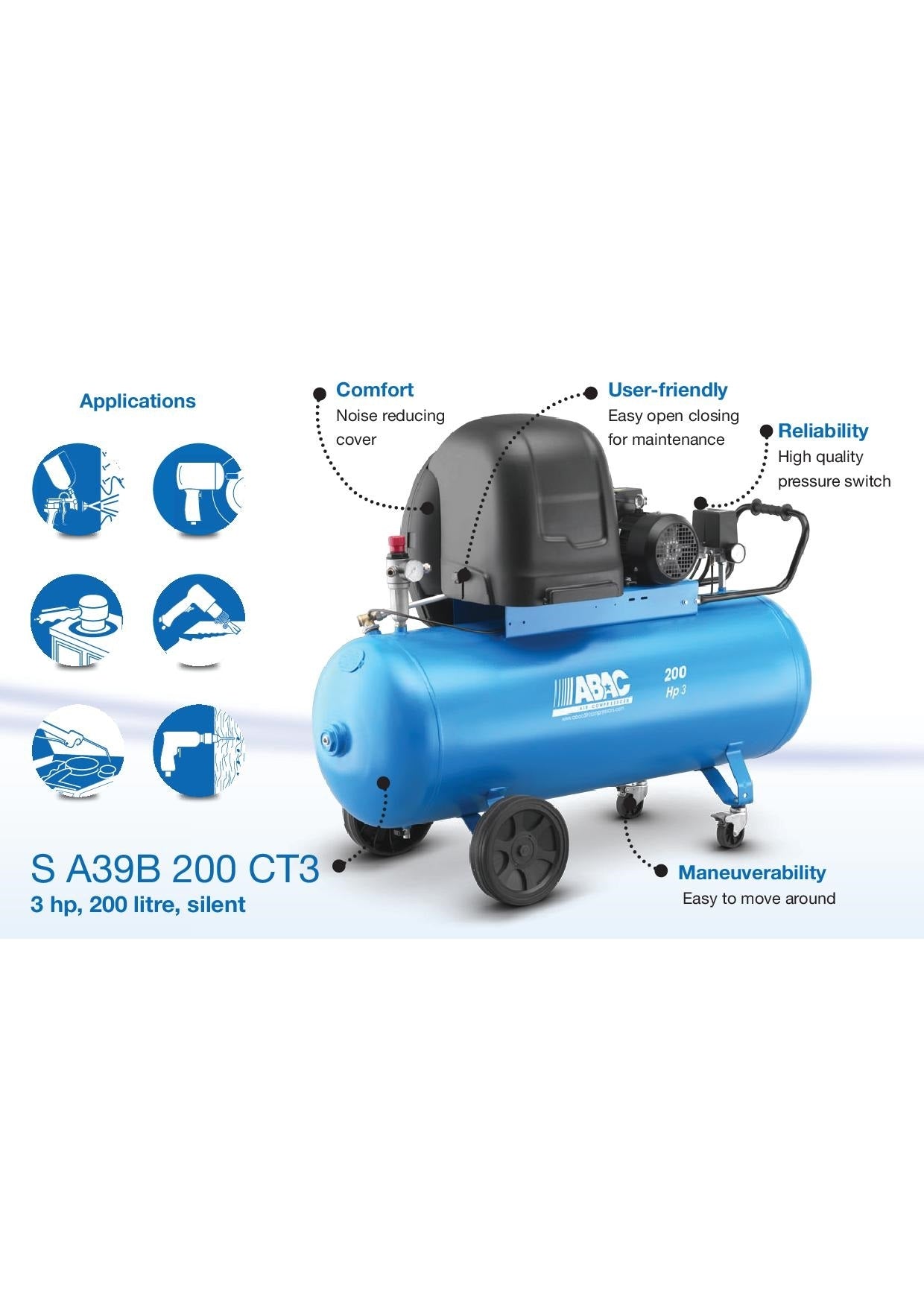 Compressore silenziato Abac S A39B 200 CM3 - 200 litri - Image 2