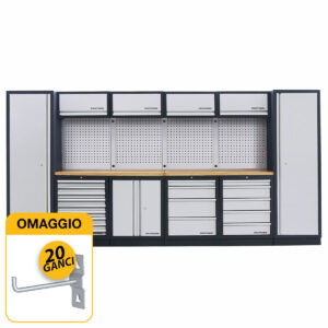 Kraftwerk 3964F - Arredamento officina a 6 elementi con piano in legno