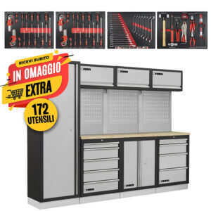 Fervi A007DA - Arredamento modulare per officina + 172 utensili in termoformato