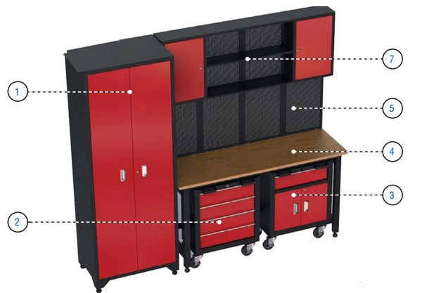 MarcoTools 05.088.142 - Arredamento modulare per officina completo di 107 utensili - Image 2