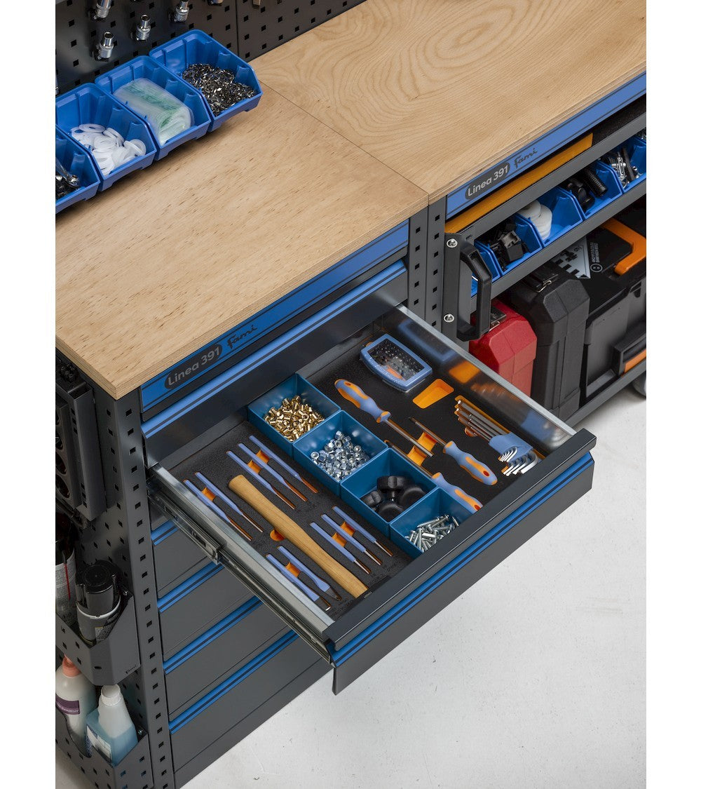 Fami 391G13 - Arredo officina con armadi ad anta, cassettiera, carrello e modulo di servizio - Image 3