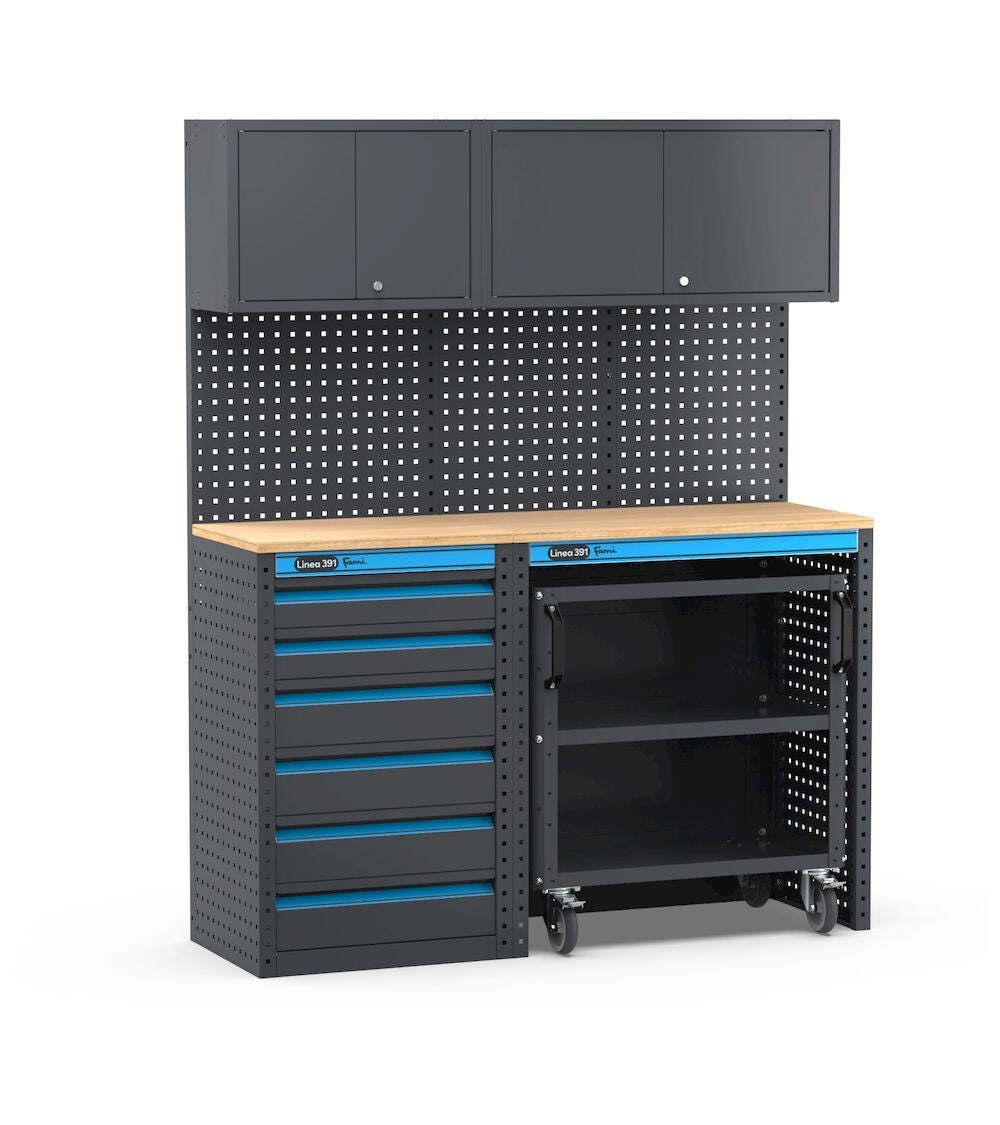 Fami 391G06 - Arredamento arredo per officina con cassettiera e carrello